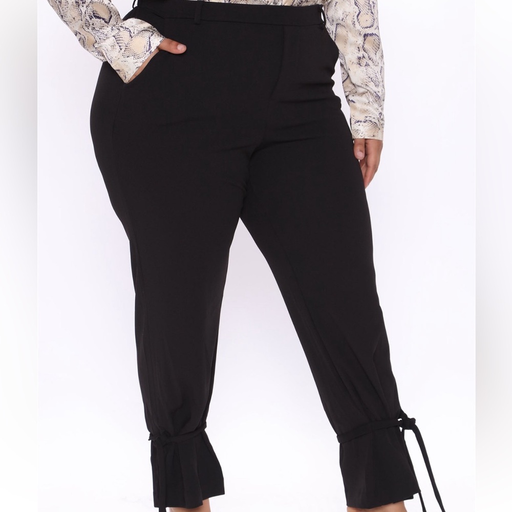 Fashion nova black tied  office pants